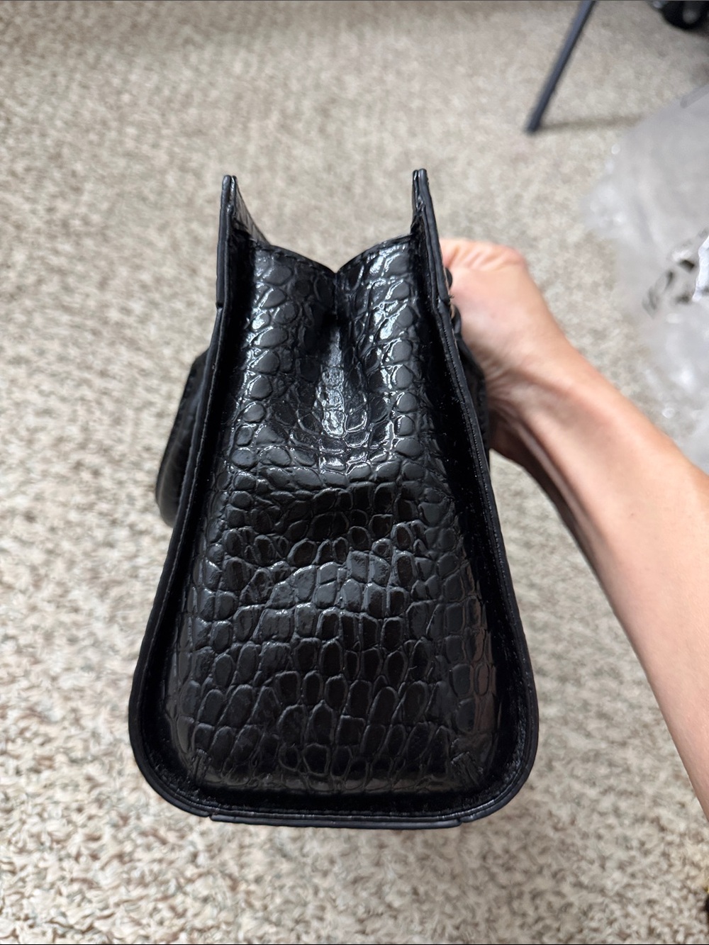 kate spade Black Croc-Embossed Crossbody Satchel - Picture 7 of 11